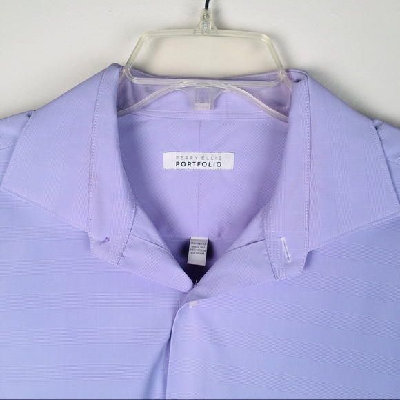 Perry Ellis  Men's Dress Shirt Purple 16 1/2 - Picture 3 of 8